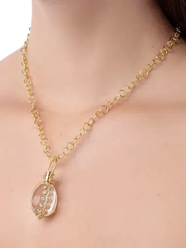 Temple St. Clair Women's Florence86 18K Yellow Gold, Rock Crystal, & Diamond Vine Amulet - Yellow Gold | Thumbnail 2 Temple St. Clair Women's Florence86 18K Yellow Gold, Rock Crystal, & Diamond Vine Amulet - Yellow Gold | Thumbnail 2