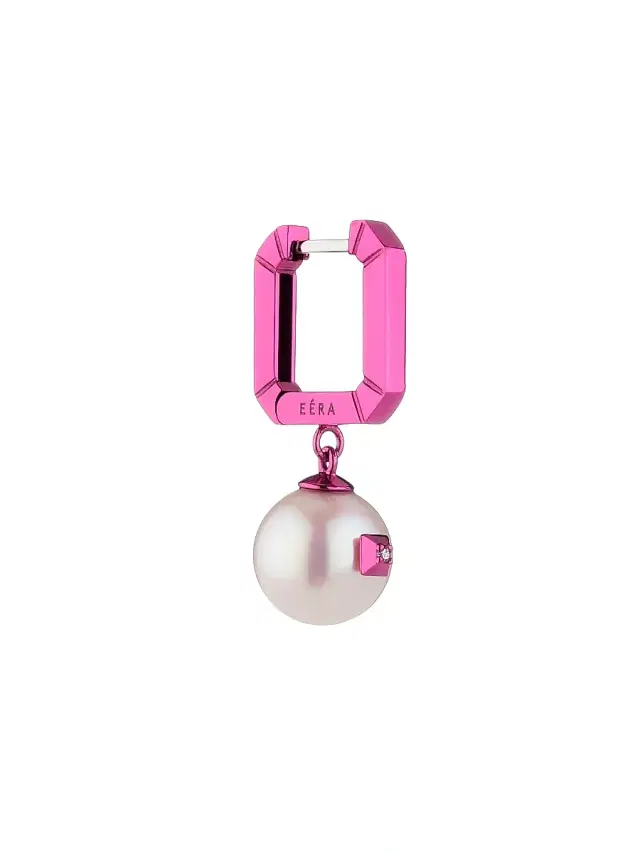 Women's Maga Circe Mini 18K White Gold, Diamond & Pearl Drop Single Earring - Fuchsia Women's Maga Circe Mini 18K White Gold, Diamond & Pearl Drop Single Earring - Fuchsia