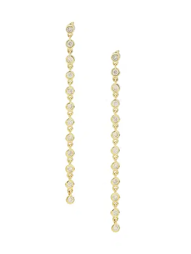 Saks Fifth Avenue Collection Women's 14K Yellow Gold & 0.5 TCW Diamond Drop Earrings - Yellow Gold | Thumbnail 1 Saks Fifth Avenue Collection Women's 14K Yellow Gold & 0.5 TCW Diamond Drop Earrings - Yellow Gold | Thumbnail 1