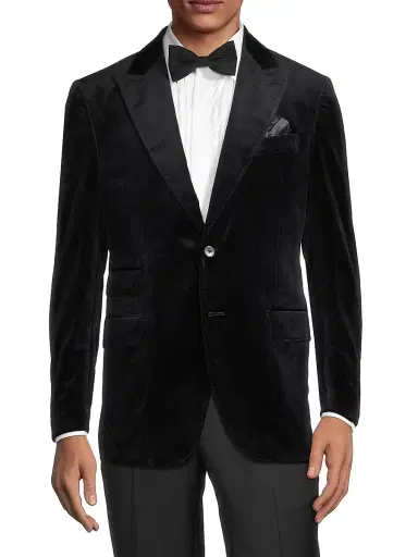 Saks Fifth Avenue Men's COLLECTION Classic Velvet Jacket | Thumbnail 3 Saks Fifth Avenue Men's COLLECTION Classic Velvet Jacket | Thumbnail 3