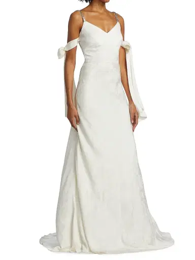 Markarian Women's Circe Floral Jacquard Arm Bow Gown | Thumbnail 3 Markarian Women's Circe Floral Jacquard Arm Bow Gown | Thumbnail 3