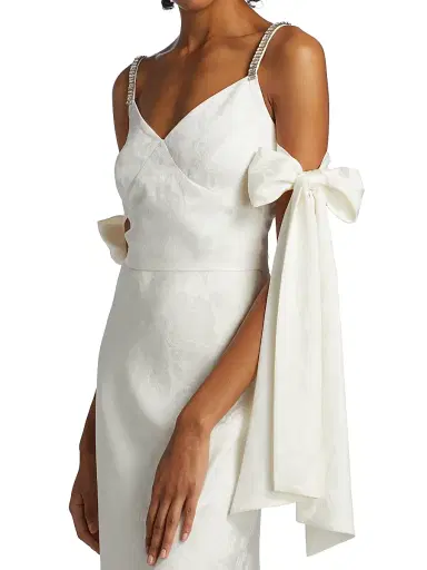 Markarian Women's Circe Floral Jacquard Arm Bow Gown | Thumbnail 6 Markarian Women's Circe Floral Jacquard Arm Bow Gown | Thumbnail 6