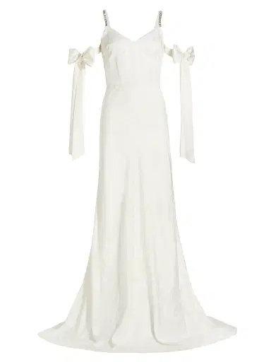 Markarian Women's Circe Floral Jacquard Arm Bow Gown | Thumbnail 1 Markarian Women's Circe Floral Jacquard Arm Bow Gown | Thumbnail 1