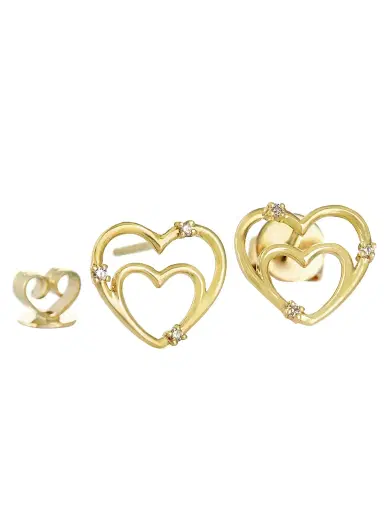 Devon Woodhill Women's I Carry Your Heart 14K-18K Gold & Diamond Stud Earrings | Thumbnail 2 Devon Woodhill Women's I Carry Your Heart 14K-18K Gold & Diamond Stud Earrings | Thumbnail 2