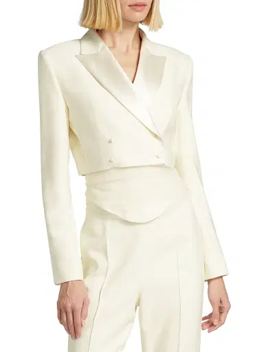 Danielle Frankel Women's Ford Crop Tuxedo Jacket | Thumbnail 3 Danielle Frankel Women's Ford Crop Tuxedo Jacket | Thumbnail 3