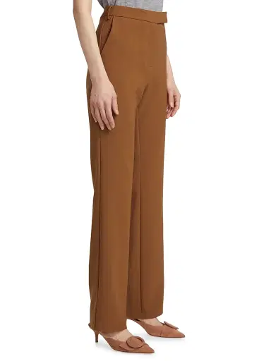 Saks Fifth Avenue Women's Straight-Leg High-Rise Trousers - Mocha | Thumbnail 4 Saks Fifth Avenue Women's Straight-Leg High-Rise Trousers - Mocha | Thumbnail 4