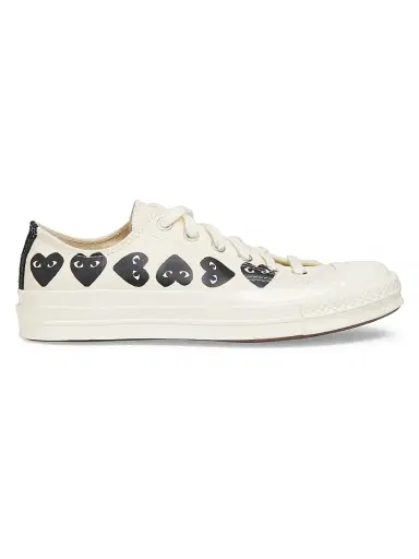 Comme des Garçons PLAY CdG PLAY x Converse Women's Chuck Taylor All Star Heart Low-Top Sneakers - White - Size 11 | Thumbnail 1 Comme des Garçons PLAY CdG PLAY x Converse Women's Chuck Taylor All Star Heart Low-Top Sneakers - White - Size 11 | Thumbnail 1