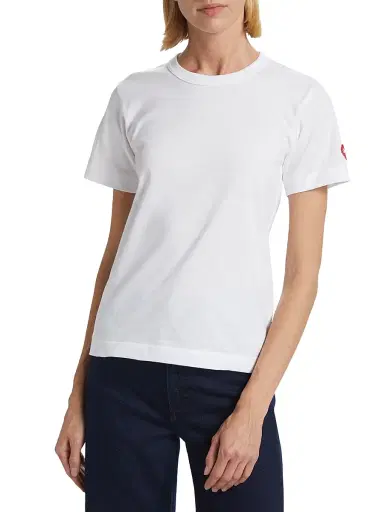 Comme des Garçons PLAY Women's Short-Sleeve Cotton T-Shirt | Thumbnail 2 Comme des Garçons PLAY Women's Short-Sleeve Cotton T-Shirt | Thumbnail 2