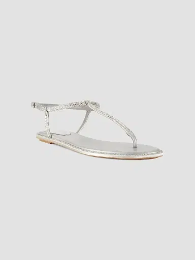 Rene Caovilla Women's Crystal-Embellished T-Strap Sandals - Grey | Thumbnail 2 Rene Caovilla Women's Crystal-Embellished T-Strap Sandals - Grey | Thumbnail 2