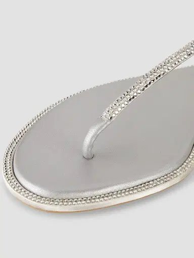 Rene Caovilla Women's Crystal-Embellished T-Strap Sandals - Grey | Thumbnail 6 Rene Caovilla Women's Crystal-Embellished T-Strap Sandals - Grey | Thumbnail 6