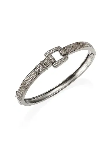 Nina Gilin Women's Sterling Silver & 2.24 TCW Diamond Buckle Bangle | Thumbnail 1 Nina Gilin Women's Sterling Silver & 2.24 TCW Diamond Buckle Bangle | Thumbnail 1