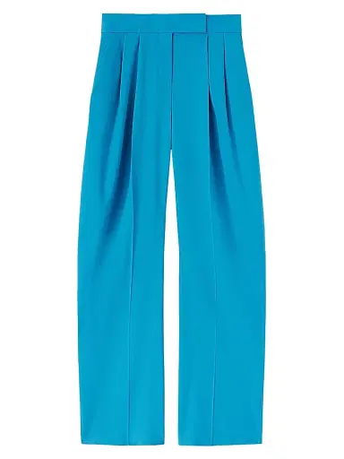 The Attico Women's Gary Pleated Wool-Blend Pants - Capri Blue | Thumbnail 1 The Attico Women's Gary Pleated Wool-Blend Pants - Capri Blue | Thumbnail 1