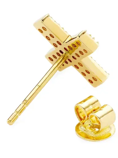 Saks Fifth Avenue Collection Women's 14K Yellow Gold & 0.2 TCW Diamond X Stud Earrings - Yellow Gold | Thumbnail 3 Saks Fifth Avenue Collection Women's 14K Yellow Gold & 0.2 TCW Diamond X Stud Earrings - Yellow Gold | Thumbnail 3