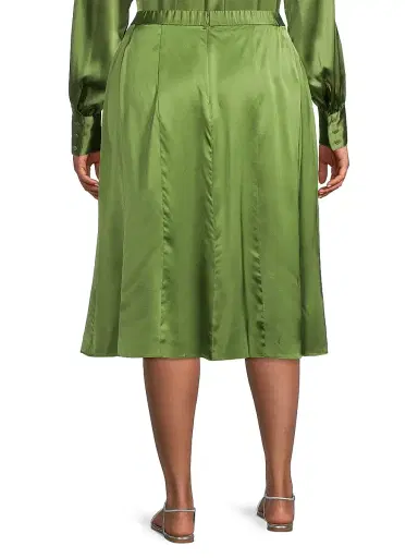 Gabriella Rossetti Women's Bellini Silk Charmeuse Midi-Skirt - Leaf Green | Thumbnail 5 Gabriella Rossetti Women's Bellini Silk Charmeuse Midi-Skirt - Leaf Green | Thumbnail 5