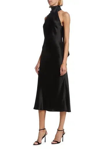 GALVAN LONDON Women's Sienna Satin Halter Neck Gown - Black - Size 12 | Thumbnail 4 GALVAN LONDON Women's Sienna Satin Halter Neck Gown - Black - Size 12 | Thumbnail 4
