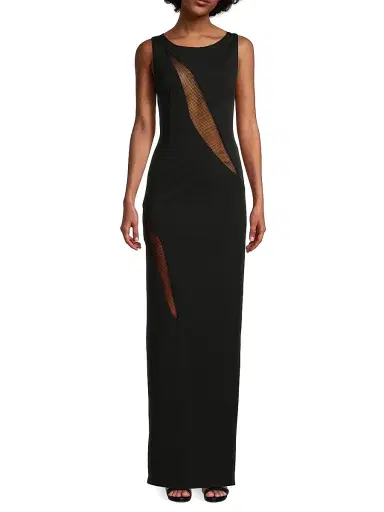 Katie May Women's Mesquite Mesh-Insert Column Gown - Black | Thumbnail 2 Katie May Women's Mesquite Mesh-Insert Column Gown - Black | Thumbnail 2