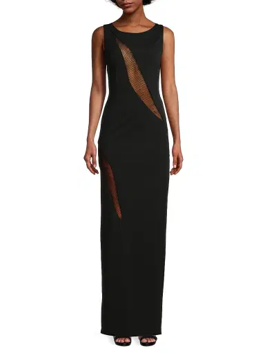 Katie May Women's Mesquite Mesh-Insert Column Gown - Black | Thumbnail 3 Katie May Women's Mesquite Mesh-Insert Column Gown - Black | Thumbnail 3