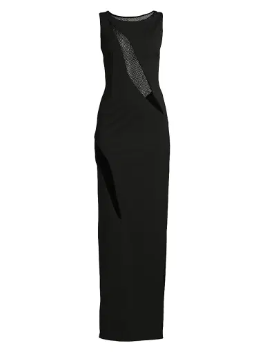 Katie May Women's Mesquite Mesh-Insert Column Gown - Black | Thumbnail 1 Katie May Women's Mesquite Mesh-Insert Column Gown - Black | Thumbnail 1