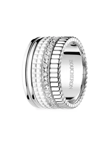 Boucheron Women's Quatre White Edition 18K White Gold, HyCeram & 0.52 TCW Diamond Ring - White Gold | Thumbnail 3 Boucheron Women's Quatre White Edition 18K White Gold, HyCeram & 0.52 TCW Diamond Ring - White Gold | Thumbnail 3