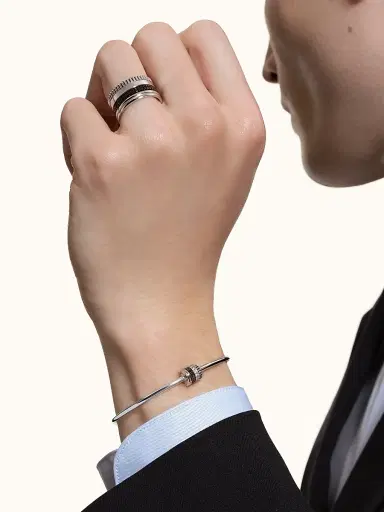 Boucheron Women's Unisex Quatre Black Edition 18K White Gold & 0.13 TCW Diamond & PVD Bangle - White Gold | Thumbnail 2 Boucheron Women's Unisex Quatre Black Edition 18K White Gold & 0.13 TCW Diamond & PVD Bangle - White Gold | Thumbnail 2