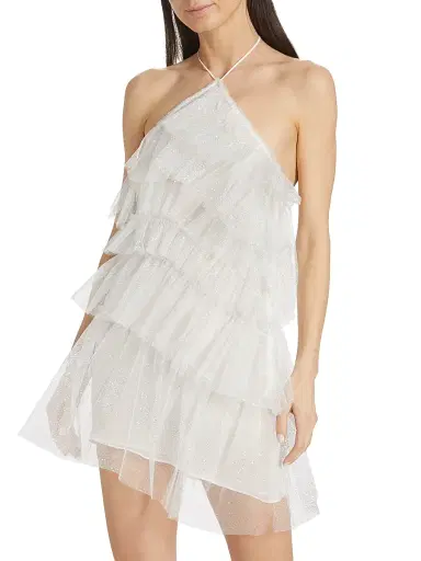 The Bar Women's Sparkle Lou Tulle Halter Minidress | Thumbnail 3 The Bar Women's Sparkle Lou Tulle Halter Minidress | Thumbnail 3