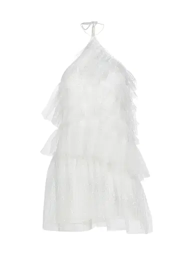 The Bar Women's Sparkle Lou Tulle Halter Minidress | Thumbnail 1 The Bar Women's Sparkle Lou Tulle Halter Minidress | Thumbnail 1