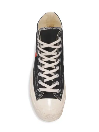 Comme des Garçons PLAY Unisex CdG PLAY x Converse Men's Chuck Taylor All Star High-Top Sneakers - Beige | Thumbnail 4 Comme des Garçons PLAY Unisex CdG PLAY x Converse Men's Chuck Taylor All Star High-Top Sneakers - Beige | Thumbnail 4