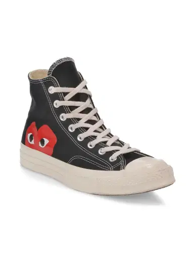Comme des Garçons PLAY Unisex CdG PLAY x Converse Men's Chuck Taylor All Star High-Top Sneakers - Beige | Thumbnail 1 Comme des Garçons PLAY Unisex CdG PLAY x Converse Men's Chuck Taylor All Star High-Top Sneakers - Beige | Thumbnail 1