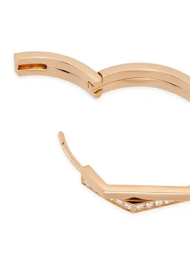 Repossi Women's Antifer 18K Rose Gold & 0.2 TCW Diamond Single Hoop Earring - Rose Gold | Thumbnail 3 Repossi Women's Antifer 18K Rose Gold & 0.2 TCW Diamond Single Hoop Earring - Rose Gold | Thumbnail 3
