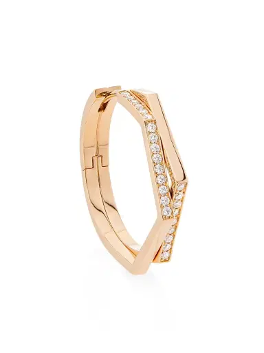 Repossi Women's Antifer 18K Rose Gold & 0.2 TCW Diamond Single Hoop Earring - Rose Gold | Thumbnail 1 Repossi Women's Antifer 18K Rose Gold & 0.2 TCW Diamond Single Hoop Earring - Rose Gold | Thumbnail 1