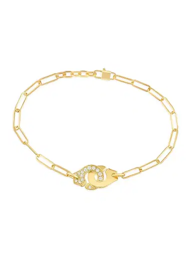 Dinh Van Women's Menottes R10 18K Yellow Gold & Diamond Handcuff Bracelet | Thumbnail 1 Dinh Van Women's Menottes R10 18K Yellow Gold & Diamond Handcuff Bracelet | Thumbnail 1