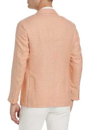 Saks Fifth Avenue Men's COLLECTION Houndstooth Wool-Blend Two-Button Sport Coat - Tangerine | Thumbnail 5 Saks Fifth Avenue Men's COLLECTION Houndstooth Wool-Blend Two-Button Sport Coat - Tangerine | Thumbnail 5