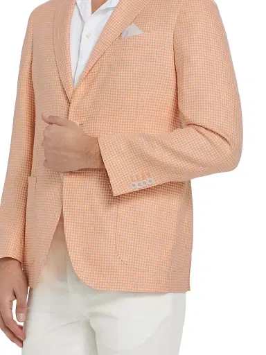 Saks Fifth Avenue Men's COLLECTION Houndstooth Wool-Blend Two-Button Sport Coat - Tangerine | Thumbnail 6 Saks Fifth Avenue Men's COLLECTION Houndstooth Wool-Blend Two-Button Sport Coat - Tangerine | Thumbnail 6