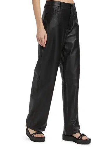 WARDROBE.NYC Women's Leather Wide-Leg Pants - Black | Thumbnail 4 WARDROBE.NYC Women's Leather Wide-Leg Pants - Black | Thumbnail 4