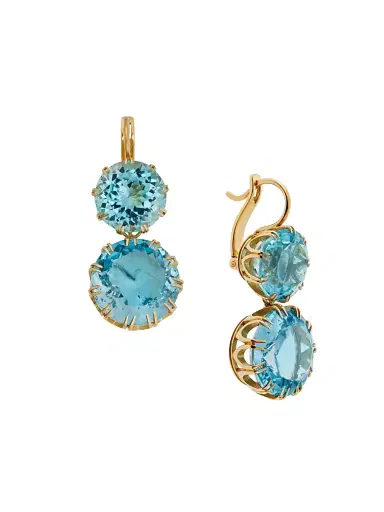 Ileana Makri Women's Crown 18K Yellow Gold & Blue Topaz Earrings - Gold | Thumbnail 2 Ileana Makri Women's Crown 18K Yellow Gold & Blue Topaz Earrings - Gold | Thumbnail 2