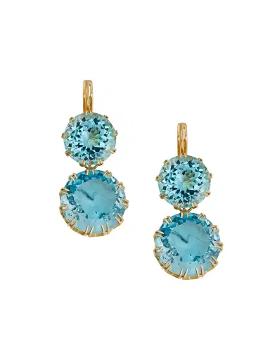 Ileana Makri Women's Crown 18K Yellow Gold & Blue Topaz Earrings - Gold | Thumbnail 1 Ileana Makri Women's Crown 18K Yellow Gold & Blue Topaz Earrings - Gold | Thumbnail 1