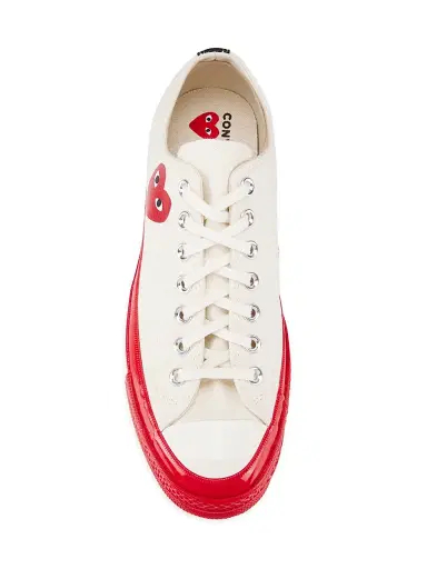 Comme des Garçons PLAY Men's CdG PLAY x Converse Chuck 70 Low-Top Sneakers - Off White | Thumbnail 5 Comme des Garçons PLAY Men's CdG PLAY x Converse Chuck 70 Low-Top Sneakers - Off White | Thumbnail 5