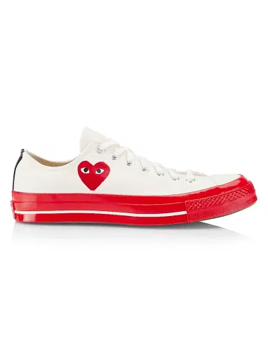 Comme des Garçons PLAY Men's CdG PLAY x Converse Chuck 70 Low-Top Sneakers - Off White | Thumbnail 1 Comme des Garçons PLAY Men's CdG PLAY x Converse Chuck 70 Low-Top Sneakers - Off White | Thumbnail 1