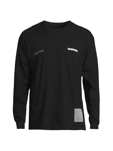 Yohji Yamamoto Men's Neighborhood Long-Sleeve T-Shirt - Black | Thumbnail 1 Yohji Yamamoto Men's Neighborhood Long-Sleeve T-Shirt - Black | Thumbnail 1