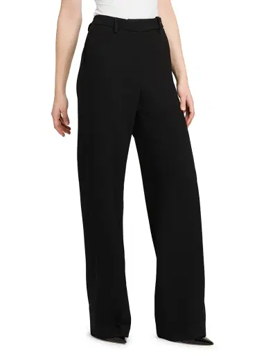 Kiton Women's Crepe Wide-Leg Trousers - Black - Size 8 | Thumbnail 4 Kiton Women's Crepe Wide-Leg Trousers - Black - Size 8 | Thumbnail 4