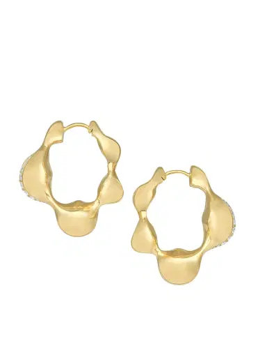 Vram Women's Continuum Moment IV Cayrn 18K Yellow Gold & 0.62 TCW Natural Diamond Hoop Earrings - Gold | Thumbnail 4 Vram Women's Continuum Moment IV Cayrn 18K Yellow Gold & 0.62 TCW Natural Diamond Hoop Earrings - Gold | Thumbnail 4