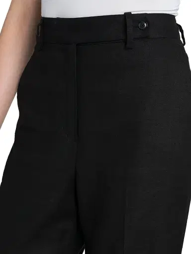 Kiton Women's Wide-Leg Linen-Blend Pants - Black - Size 12 | Thumbnail 6 Kiton Women's Wide-Leg Linen-Blend Pants - Black - Size 12 | Thumbnail 6