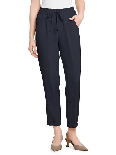 Kiton Women's Drawstring Stretch Silk Pants - Navy - Size 4 | Thumbnail 3 Kiton Women's Drawstring Stretch Silk Pants - Navy - Size 4 | Thumbnail 3