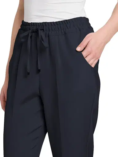 Kiton Women's Drawstring Stretch Silk Pants - Navy - Size 4 | Thumbnail 6 Kiton Women's Drawstring Stretch Silk Pants - Navy - Size 4 | Thumbnail 6