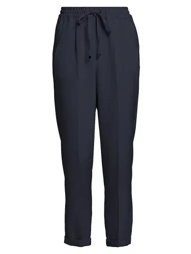 Kiton Women's Drawstring Stretch Silk Pants - Navy - Size 4 | Thumbnail 1 Kiton Women's Drawstring Stretch Silk Pants - Navy - Size 4 | Thumbnail 1