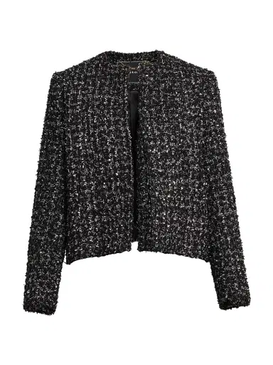 Kiton Women's Metallic Tweed Jacket - Black - Size 6 | Thumbnail 1 Kiton Women's Metallic Tweed Jacket - Black - Size 6 | Thumbnail 1