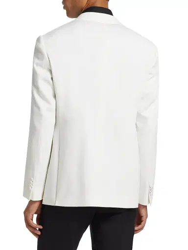 Saks Fifth Avenue Men's COLLECTION Wool Single-Breasted Blazer - White - Size 50 | Thumbnail 5 Saks Fifth Avenue Men's COLLECTION Wool Single-Breasted Blazer - White - Size 50 | Thumbnail 5