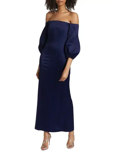 GALVAN LONDON Women's Ponza Satin Gown - Blue Moon - Size 6 | Thumbnail 2 GALVAN LONDON Women's Ponza Satin Gown - Blue Moon - Size 6 | Thumbnail 2