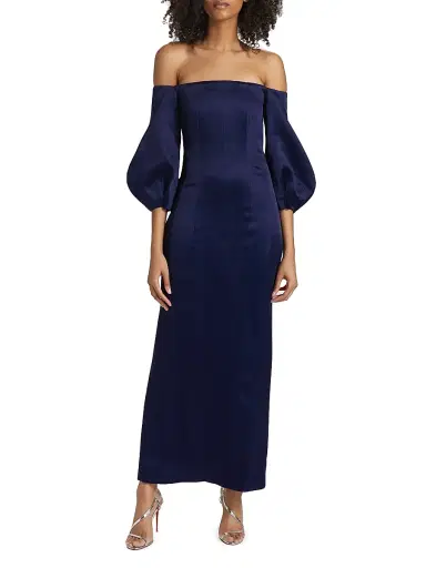 GALVAN LONDON Women's Ponza Satin Gown - Blue Moon - Size 6 | Thumbnail 3 GALVAN LONDON Women's Ponza Satin Gown - Blue Moon - Size 6 | Thumbnail 3