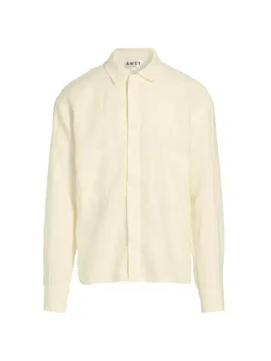 Áwet Men's Nazret Linen Shirt - Bone | Thumbnail 6 Áwet Men's Nazret Linen Shirt - Bone | Thumbnail 6